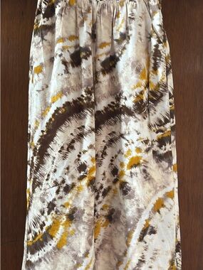 Simply Vera Vera Wang Abstract Tie-Dye Maxi Skirt in Mustard, Gray & White